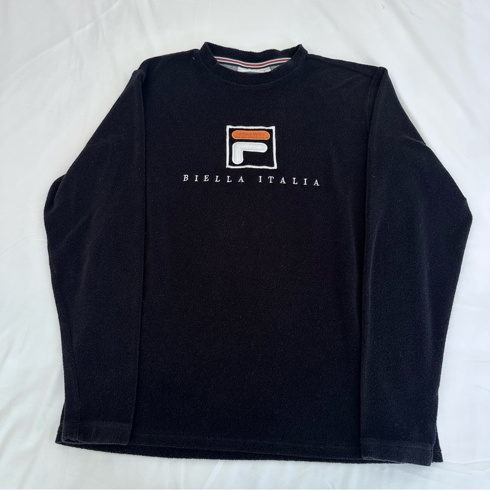 FILA Vintage Biella Italia‎ Towel Crew Neck Sweatshirt Mens Medium